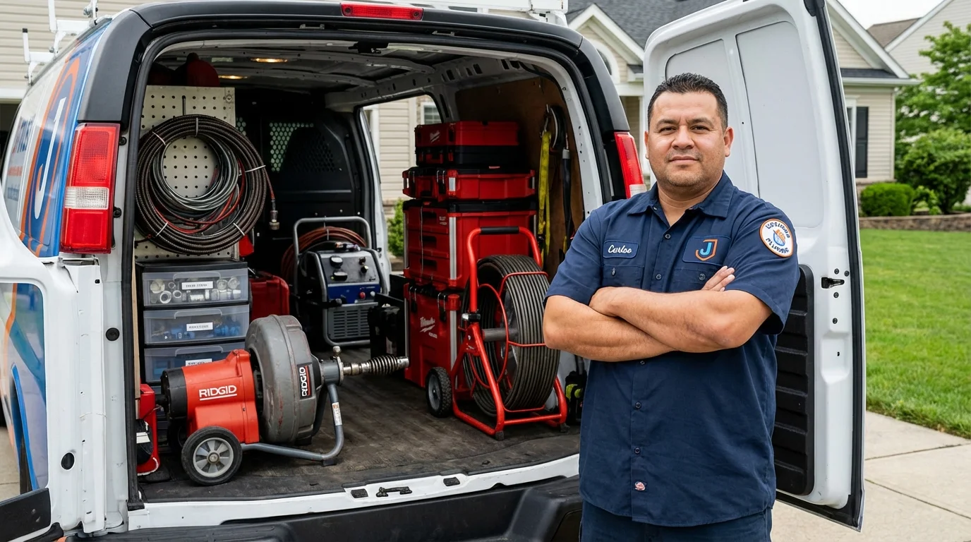 Professional drain cleaning equipment and Johns Plumbing LLC plumber in Pine Valley